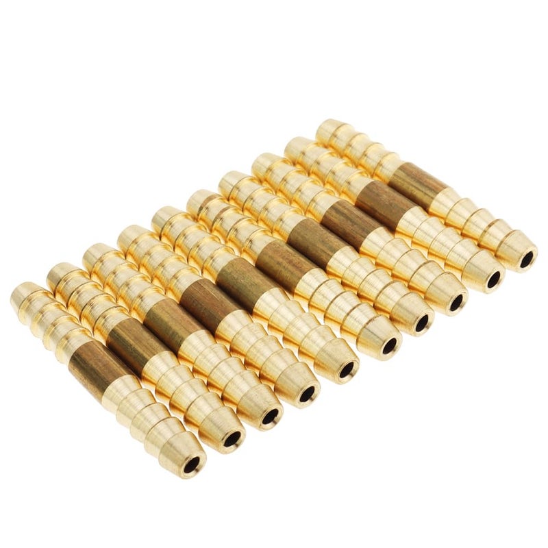 LTWFITTING Brass Barb Hose Splicer Mender 1/8-Inch Fitting for Vehicle Fuel System Windshield Fluid Tube (Pack of 10) - Image 1
